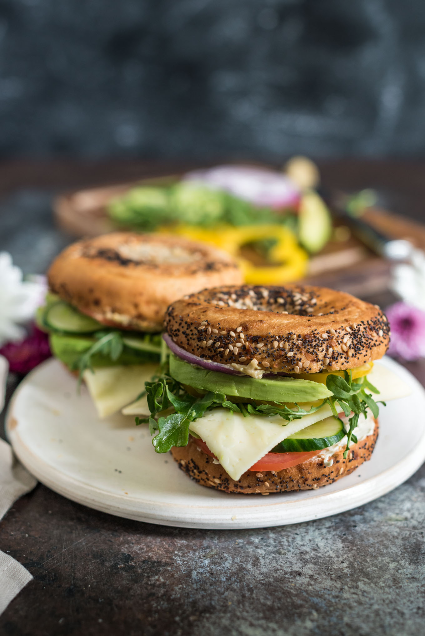 The Best Veggie Bagel Sandwich - Nutritious Eats