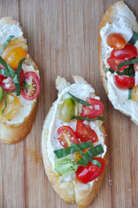 Crostini with Whipped Feta and Tomatoes
