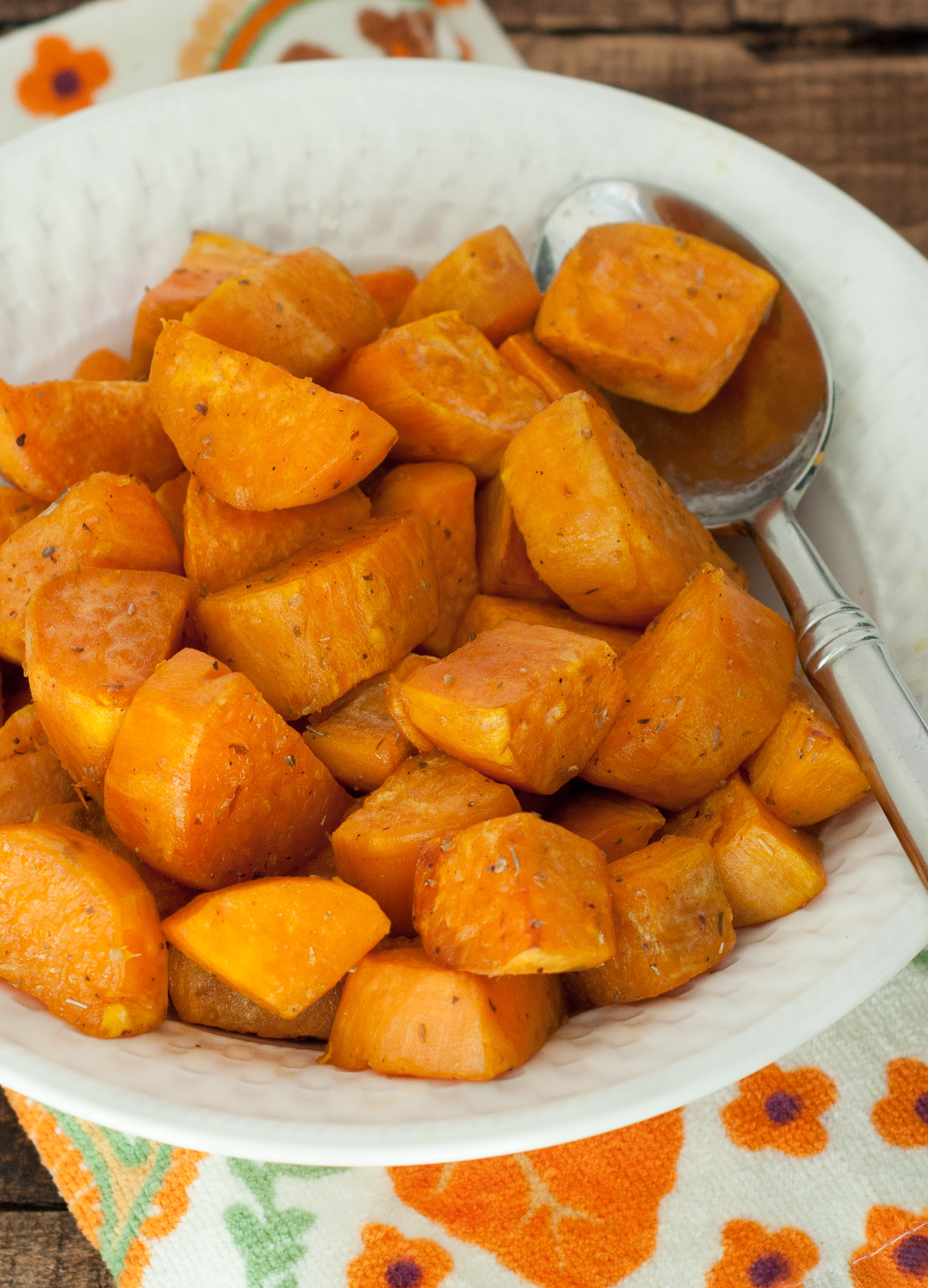 Baked Sweet Potato Chunks with Oregano | Nutritious Eats