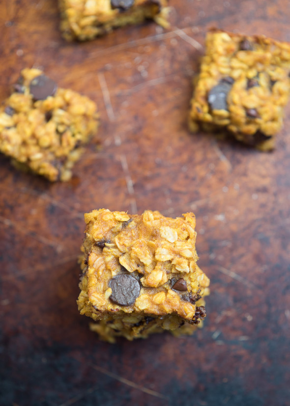 Pumpkin Bars With Chocolate Chips and Oats | Nutritious Eats