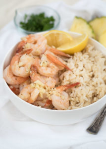 Hawaiian Garlic Shrimp- just like the garlic shrimp you'll find in Hawaii. Sweet buttery garlic sauce ready in under 20 minutes. #glutenfree | www.nutritiouseats.com