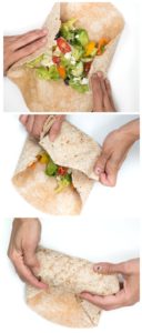 Mediterranean Chicken Wrap- Greek Salad, hummus and seasoned chicken make up this tasty wrap. Great for leftovers or a make-ahead meal! | www.nutritiouseats.com