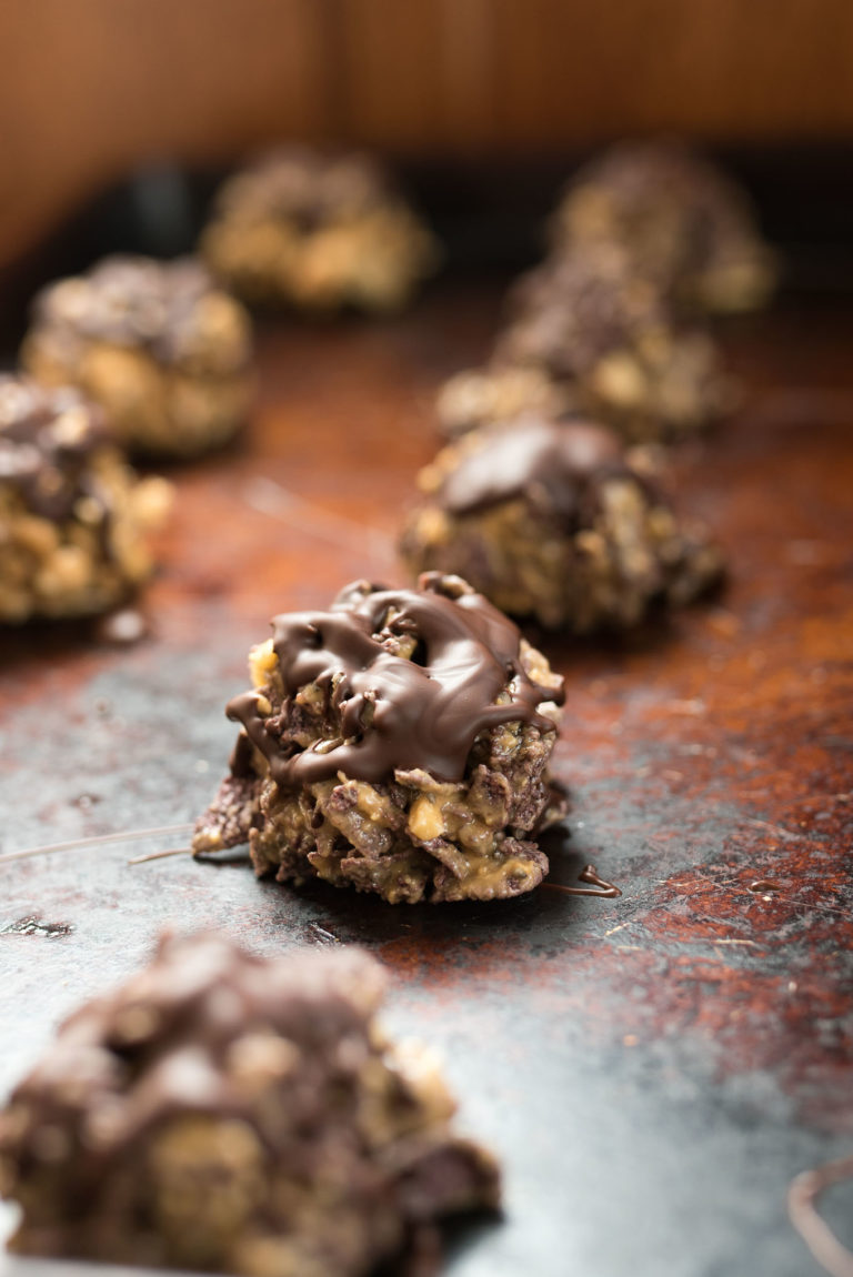 Chocolate Peanut Butter Cereal Bites - Nutritious Eats