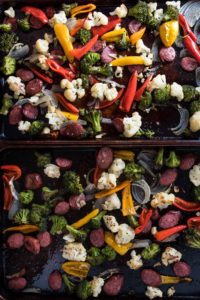 Roasting Sausage and Vegetables