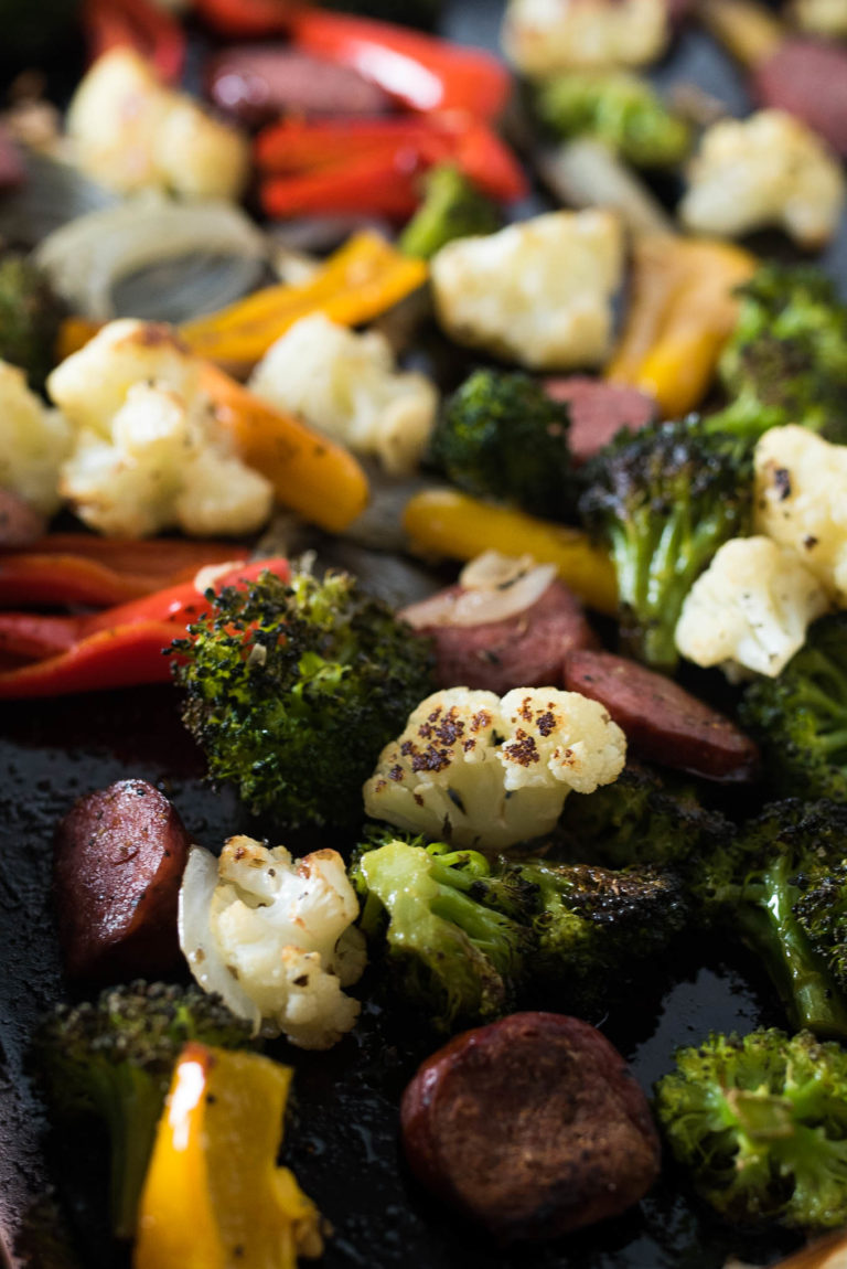 One Pan Roasted Sausage and Vegetables