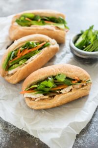 Easy Banh Mi sandwiches are a little spicy, packed with flavor and comes together in no time!