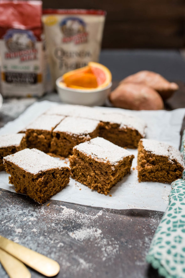 Gingerbread Sweet Potato Snack Cake {Whole Grain} - Nutritious Eats