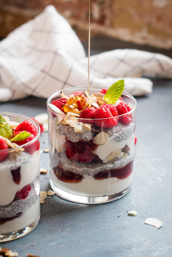 Raspberry Chia Parfait - Nutritious Eats