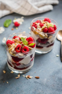 Two Raspberry Chia Parfaits