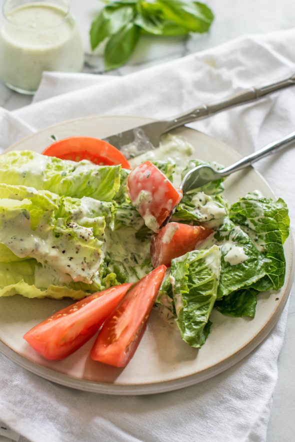 Romaine Wedge Salad with Green Goddess Dressing - Nutritious Eats